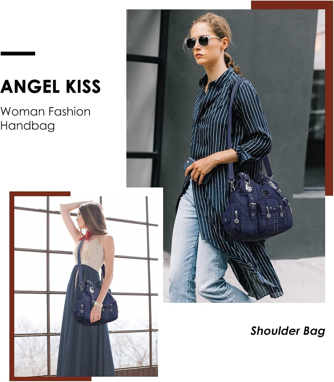 image:imageAngel Kiss Purses for Women Soft PU Leather Large Hobo Bags for Women Shoulder Bag Soft8521201blueus