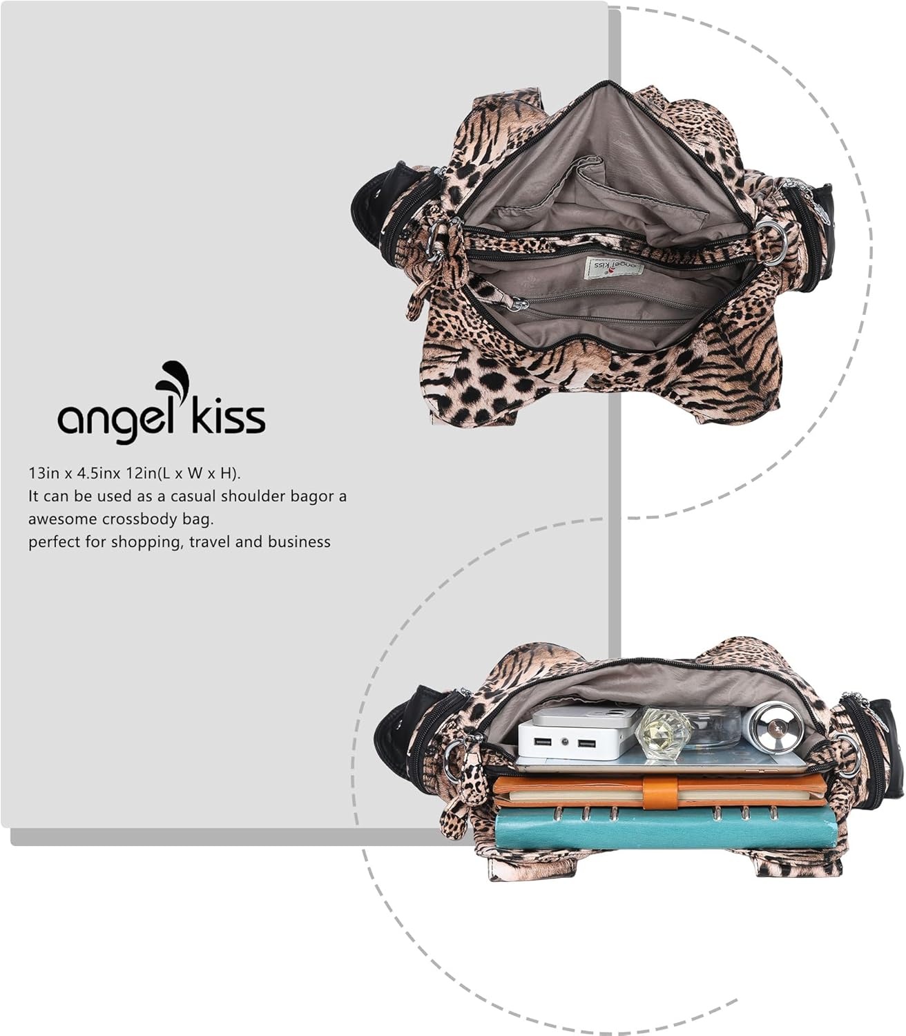 image:imageAngel Kiss Purses for Women Soft PU Leather Large Hobo Bags for Women Shoulder Bag SoftBrown Black