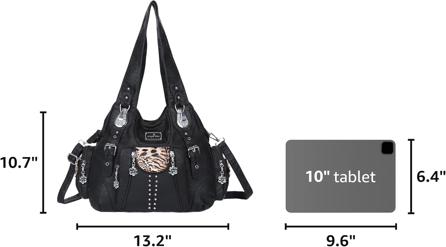 image:imageAngel Kiss Purses for Women Soft PU Leather Large Hobo Bags for Women Shoulder Bag SoftPblack Brown