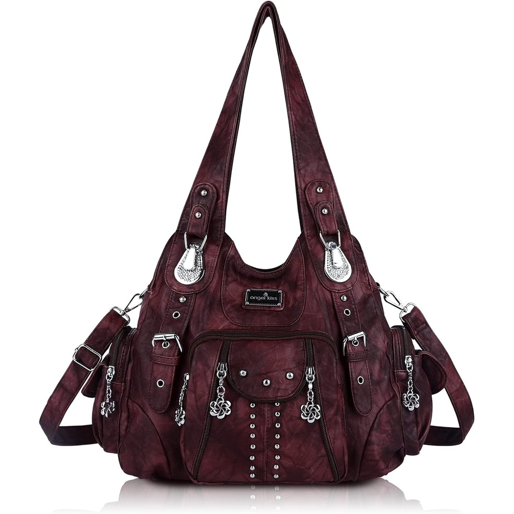 image:imageAngel Kiss Purses for Women Soft PU Leather Large Hobo Bags for Women Shoulder Bag  SoftDpink