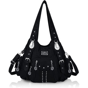 Angel Kiss Purses for Women Soft PU Leather Large Hobo Bags for Women Shoulder Bag | Soft(158#1black-us)