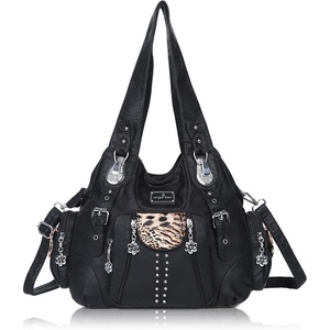 Angel Kiss Purses for Women Soft PU Leather Large Hobo Bags for Women Shoulder Bag | Soft(P-black Brown)