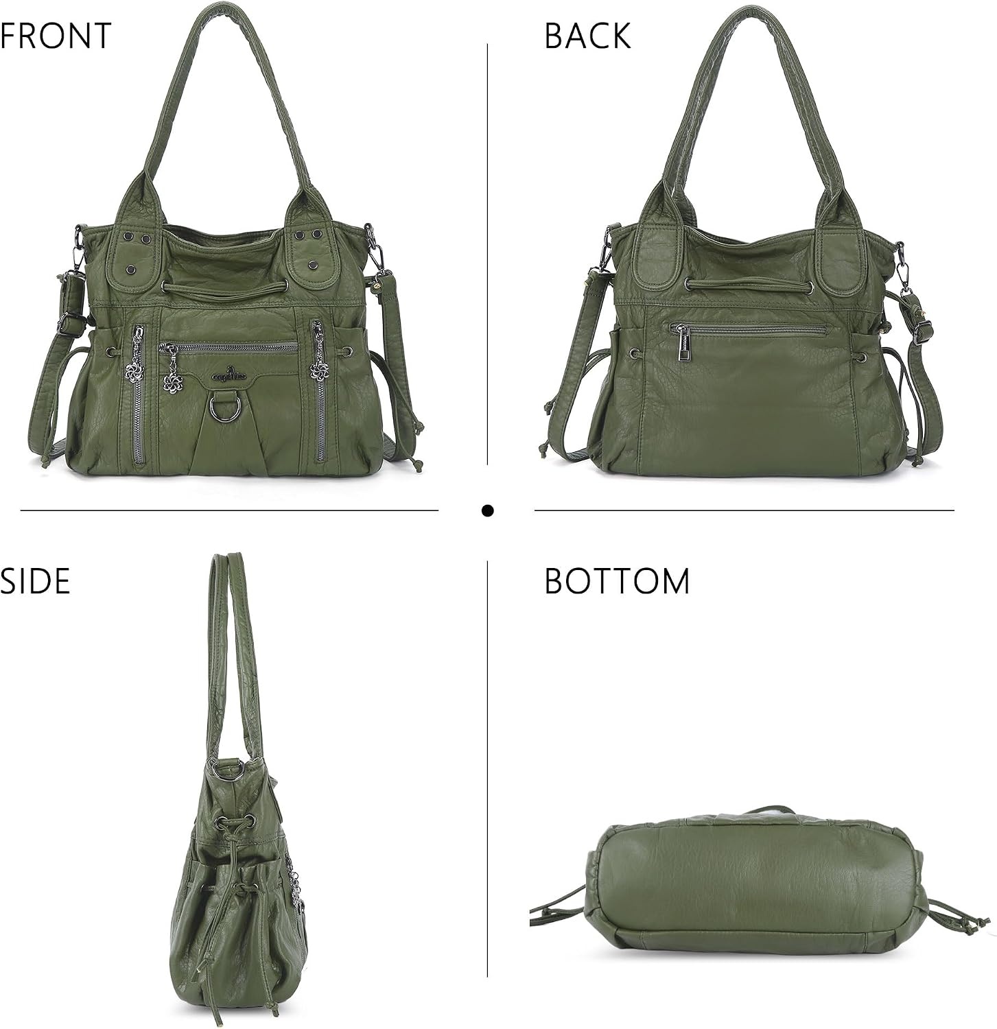 image:imageAngel Kiss Hobo Bags for Women Fashion Shoulder Bag Ladies Purses and Handbags Roomy Tote Bags Purse with Crossbody StrapGreen
