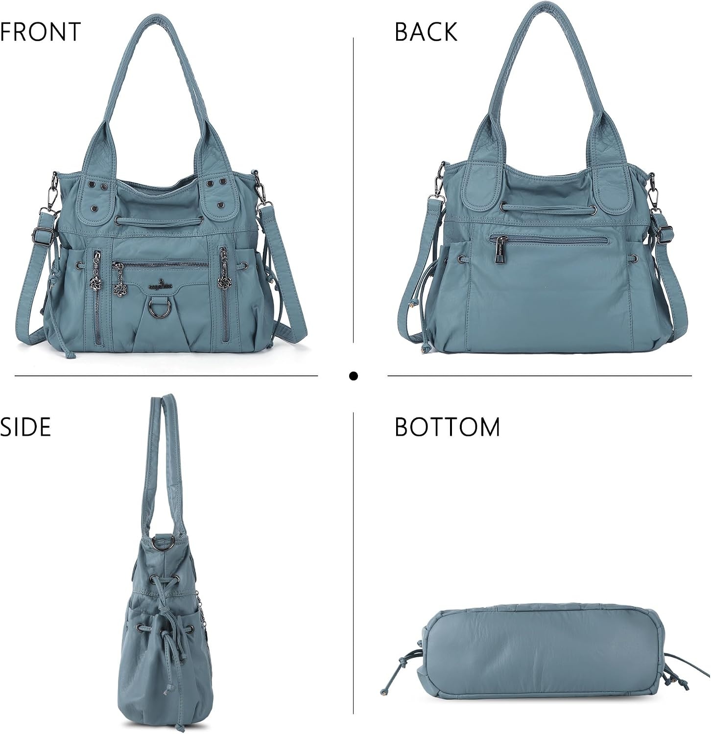 image:imageAngel Kiss Hobo Bags for Women Fashion Shoulder Bag Ladies Purses and Handbags Roomy Tote Bags Purse with Crossbody StrapLblue