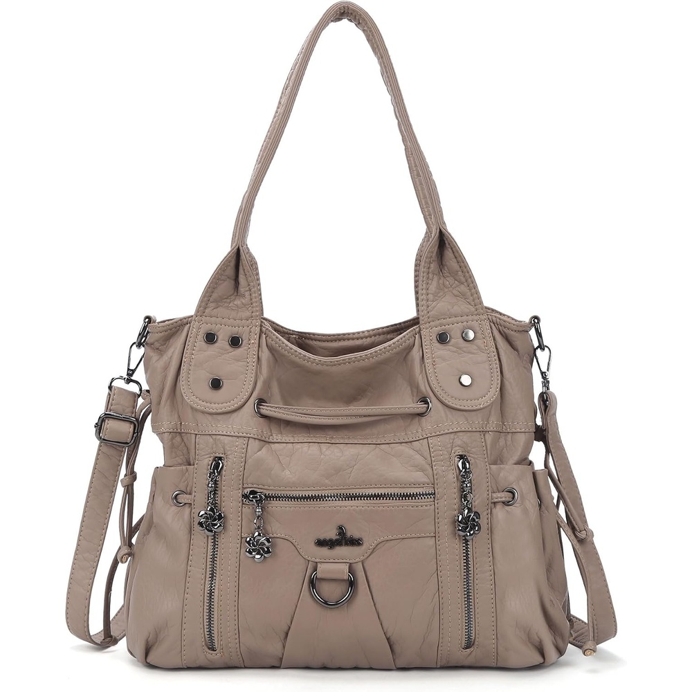 image:imageAngel Kiss Hobo Bags for Women Fashion Shoulder Bag Ladies Purses and Handbags Roomy Tote Bags Purse with Crossbody StrapApricot