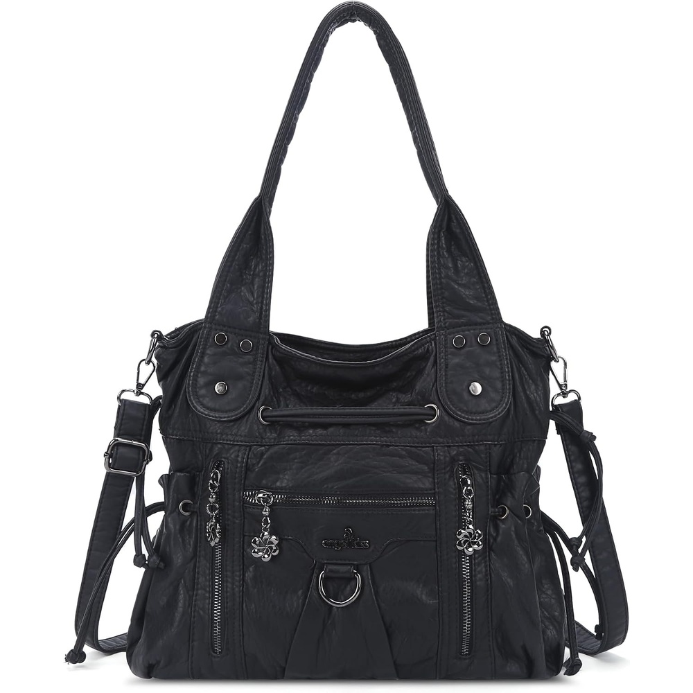 image:imageAngel Kiss Hobo Bags for Women Fashion Shoulder Bag Ladies Purses and Handbags Roomy Tote Bags Purse with Crossbody StrapBlack
