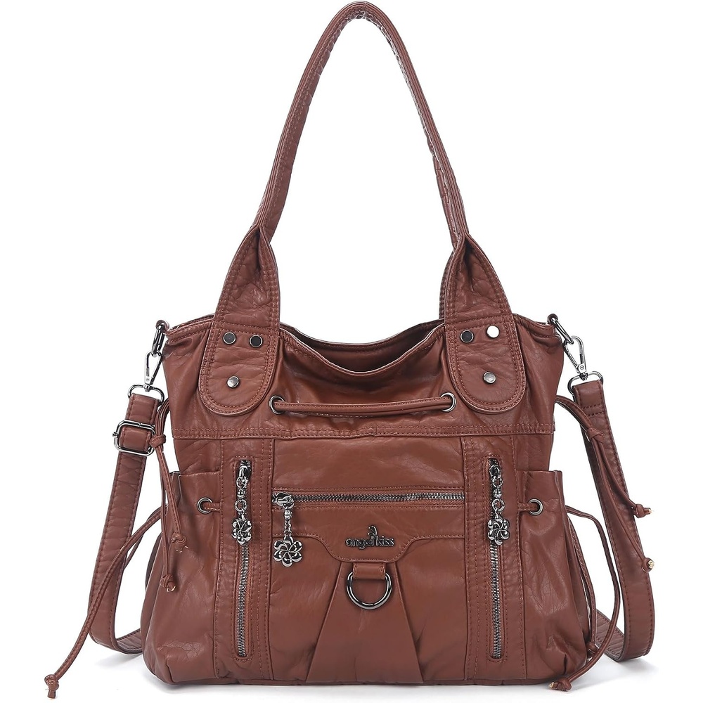 image:imageAngel Kiss Hobo Bags for Women Fashion Shoulder Bag Ladies Purses and Handbags Roomy Tote Bags Purse with Crossbody StrapBrown