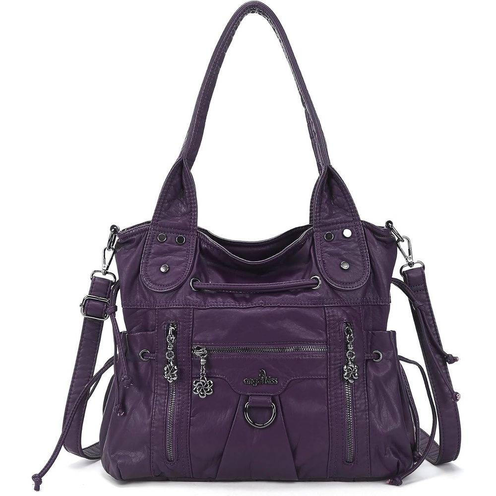 image:imageAngel Kiss Hobo Bags for Women Fashion Shoulder Bag Ladies Purses and Handbags Roomy Tote Bags Purse with Crossbody StrapPurple
