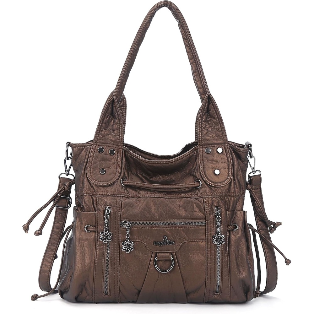 image:imageAngel Kiss Hobo Bags for Women Fashion Shoulder Bag Ladies Purses and Handbags Roomy Tote Bags Purse with Crossbody StrapTaupe