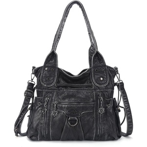 Angel Kiss Hobo Bags for Women Fashion Shoulder Bag Ladies Purses and Handbags Roomy Tote Bags Purse with Crossbody Strap(Silver Black)
